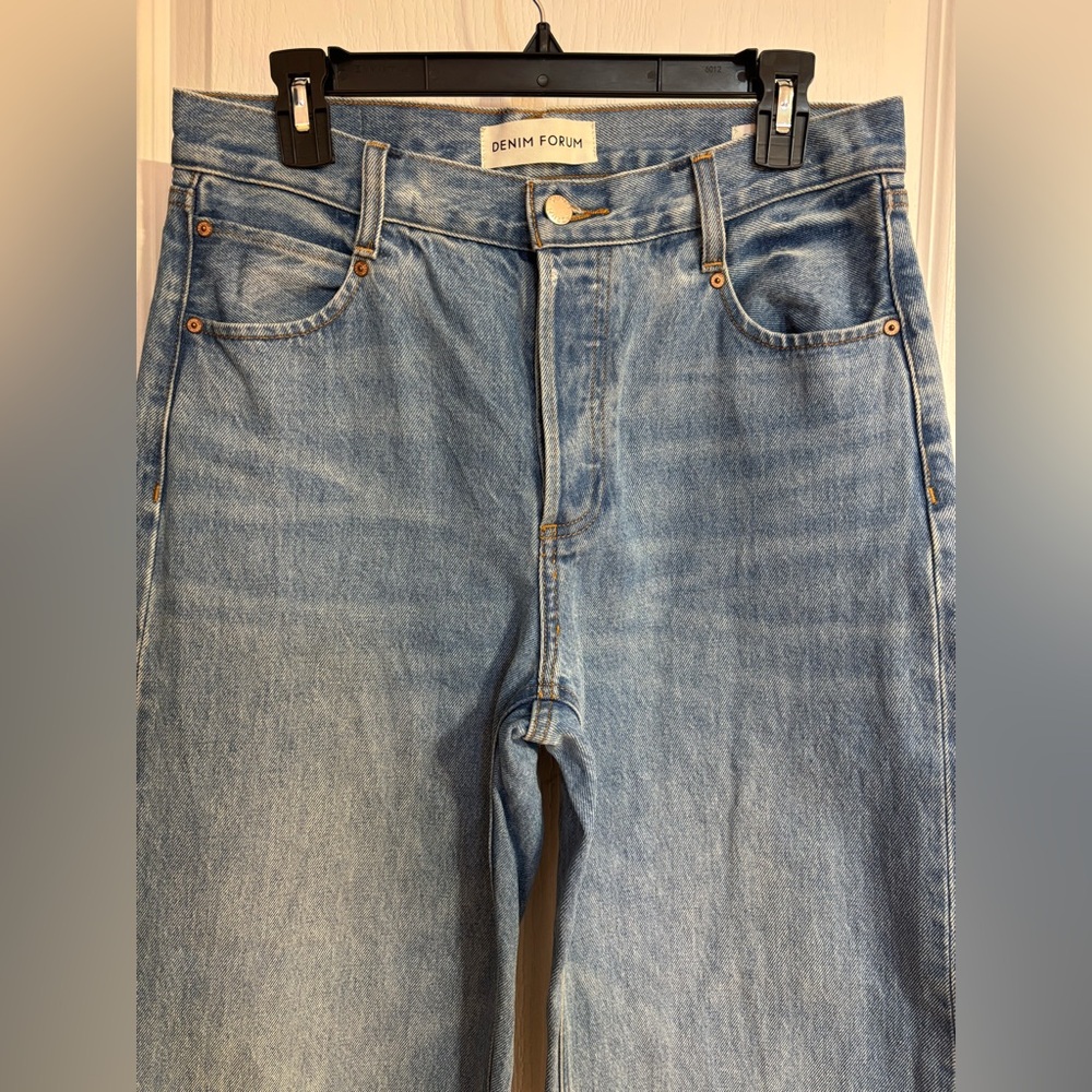 Aritzia Denim Forum 90s Low Rise Barrel Button Fly Cotton Blue Jeans Size 28 - Picture 9 of 16